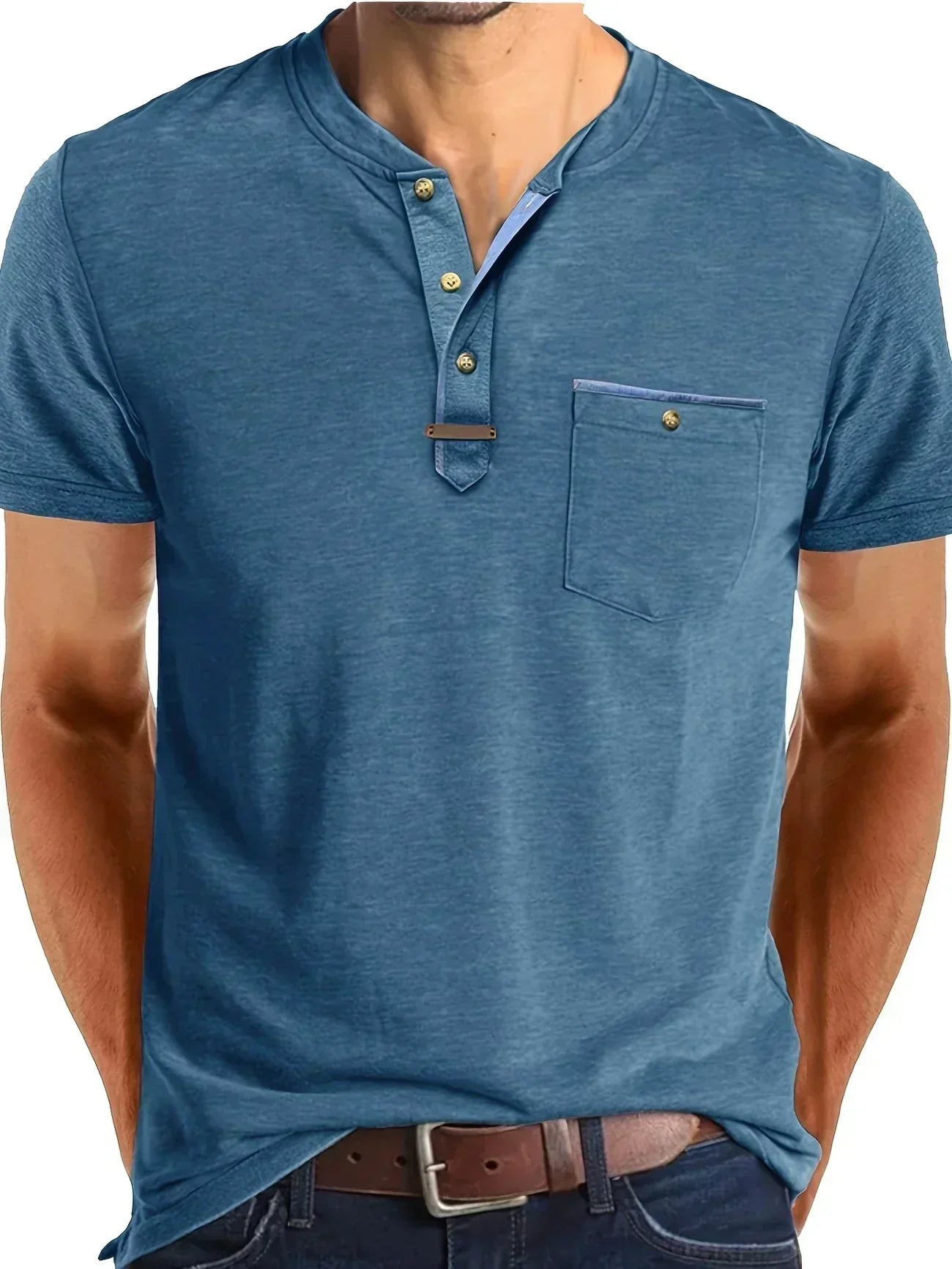 Savrani™ | Elegant T-Shirt with Round Neck and Pocket