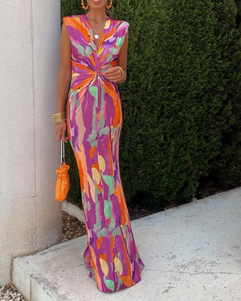 Élodie™ | Long Sleeveless Dress with Tying