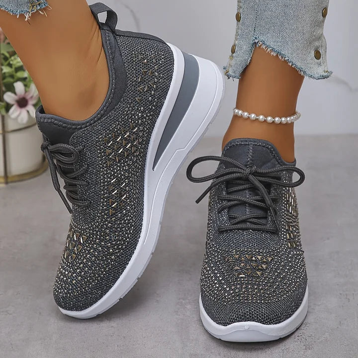 Giselle – Orthopedic Sneakers with Shiny Crystals