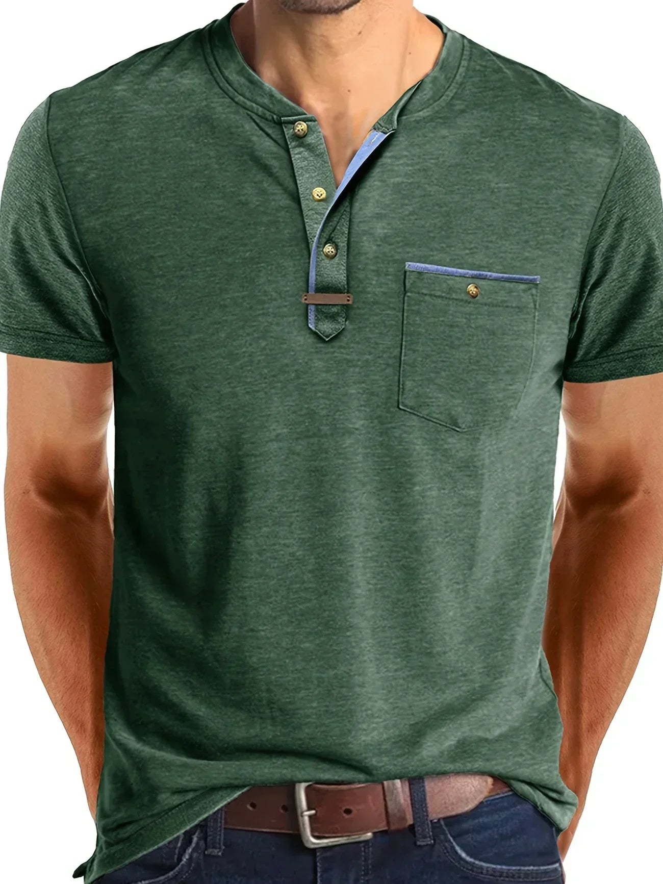 Savrani™ | Elegant T-Shirt with Round Neck and Pocket