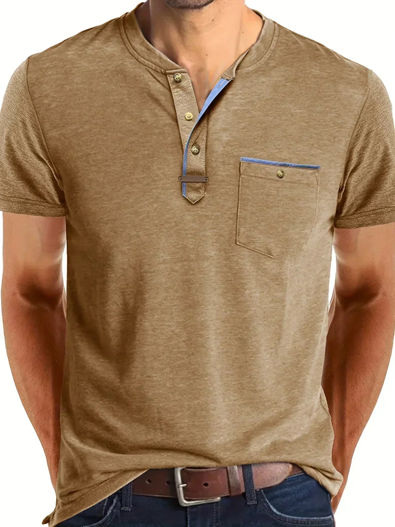 Savrani™ | Elegant T-Shirt with Round Neck and Pocket