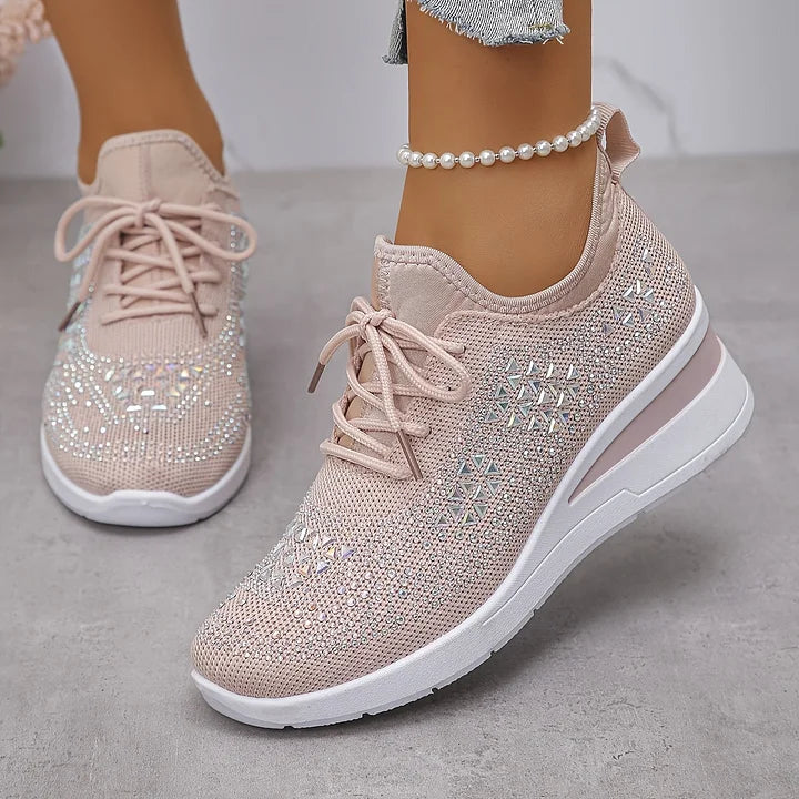 Giselle – Orthopedic Sneakers with Shiny Crystals