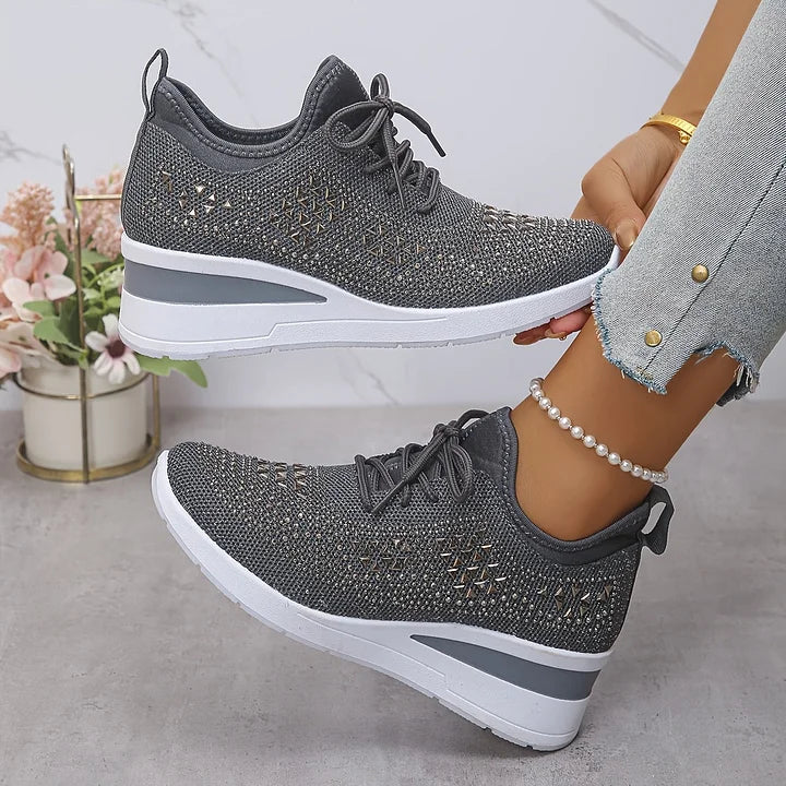 Giselle – Orthopedic Sneakers with Shiny Crystals