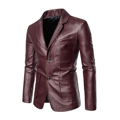 Lorienn – Leather Business Casual Jacket with Zipper