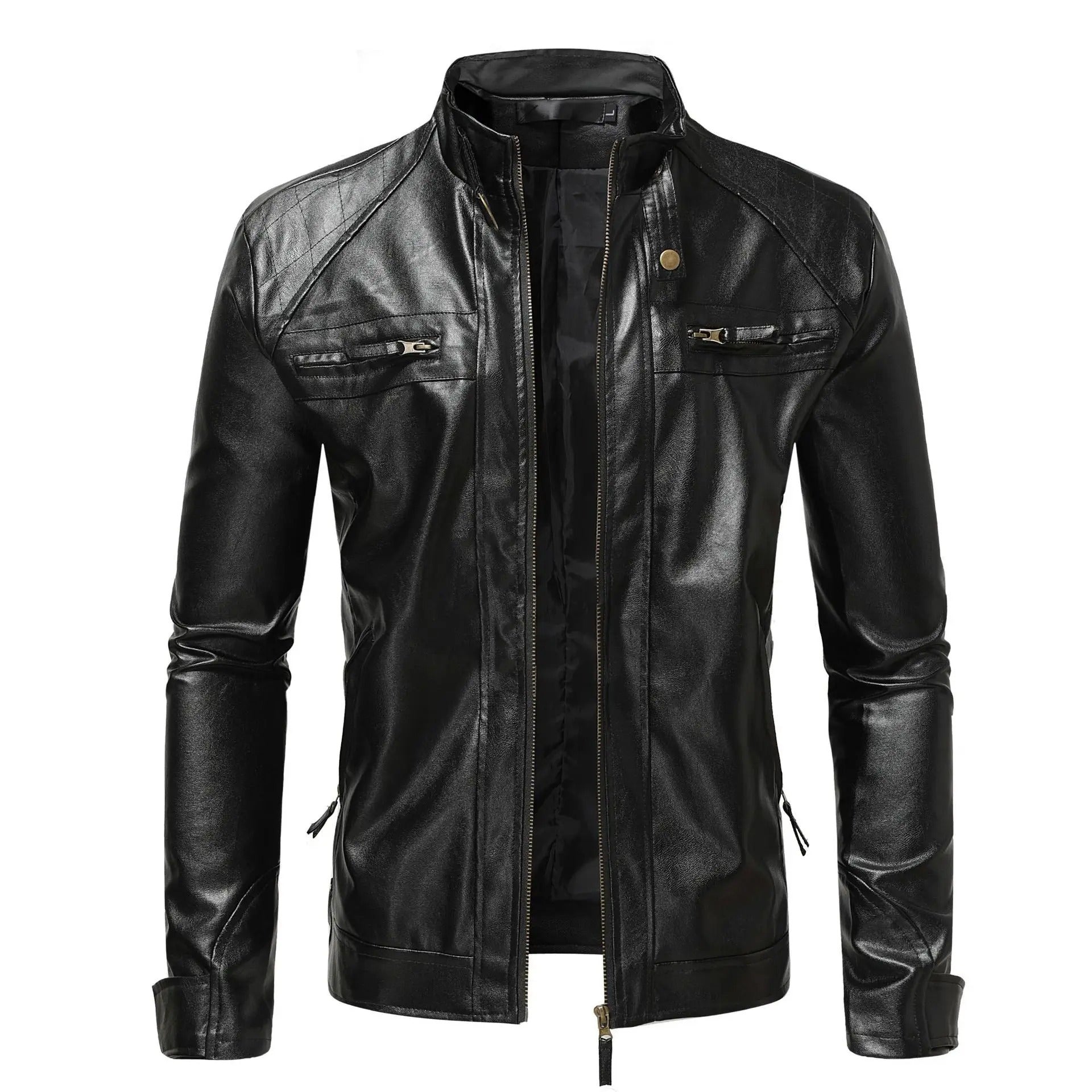 Zevion – Casual Leather Zip-Up Jacket