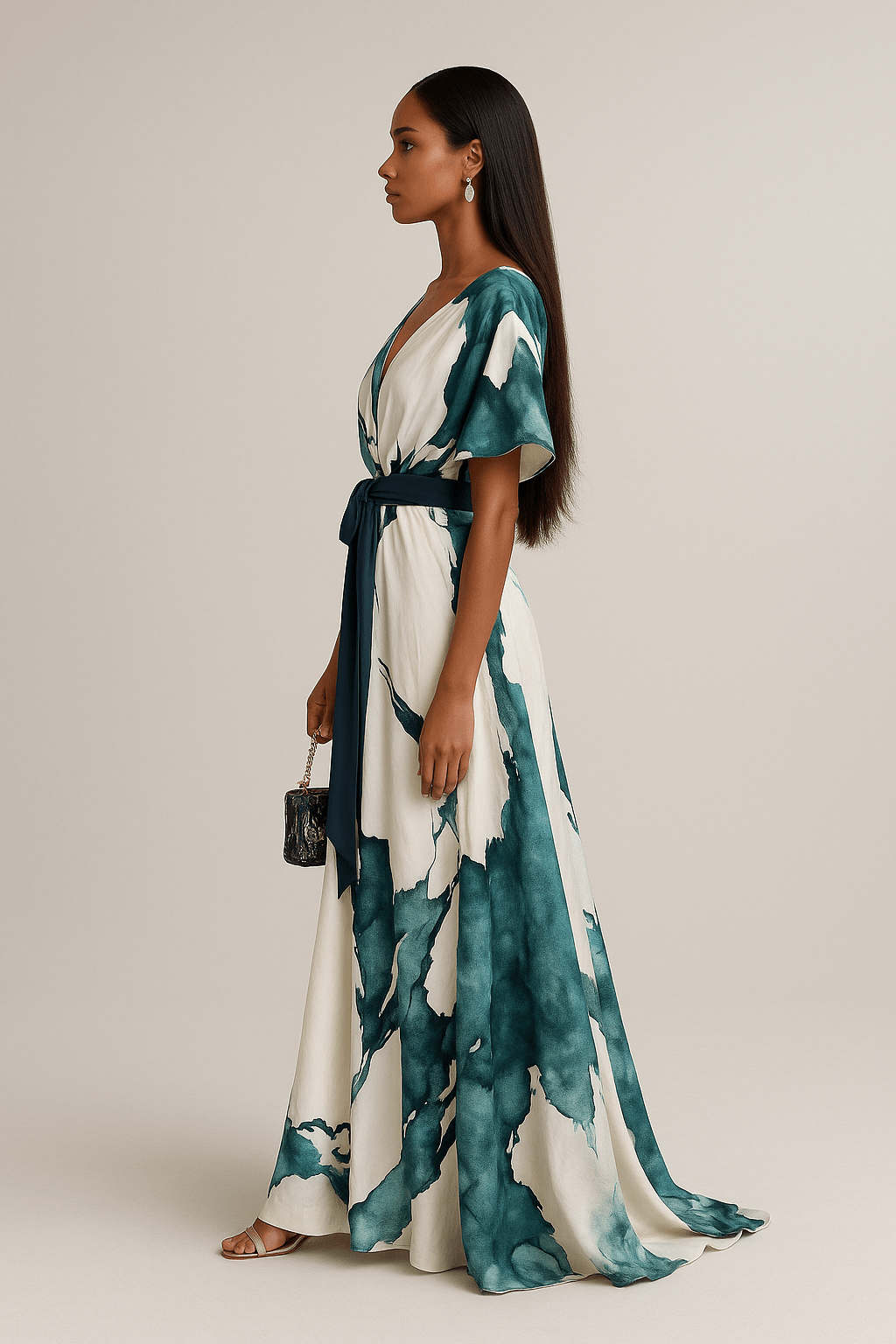 Alina | Long Dress with Watercolor Effect