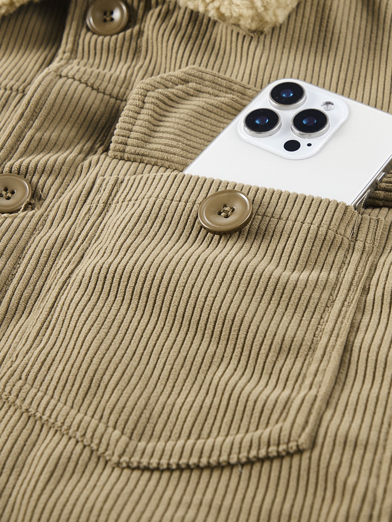 Corduroy Jacket with Teddy Fleece Interior