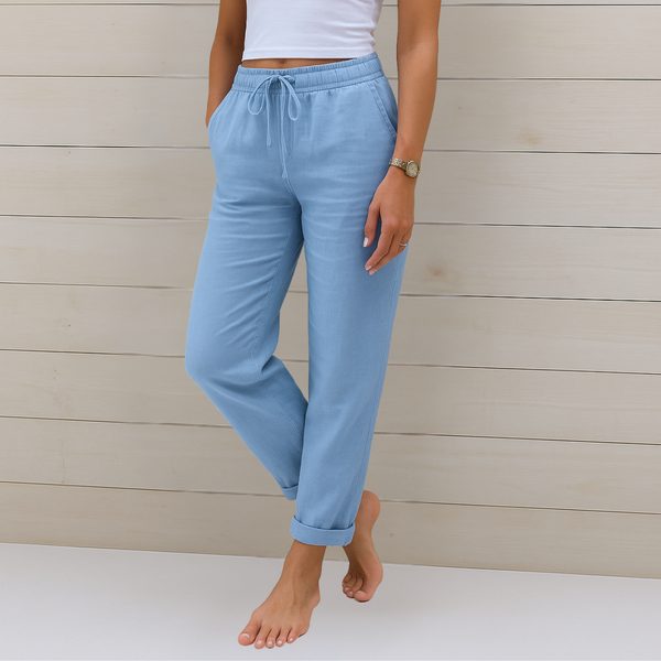 Maylora | Linen Pants with Elastic Finish