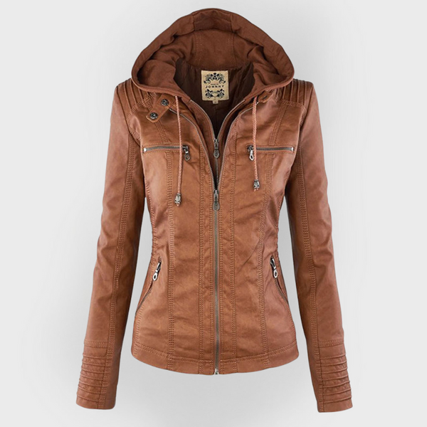 Bellini | Fashionable leather jacket with a hood