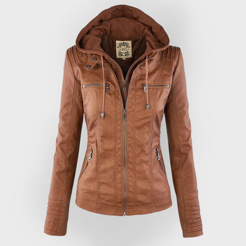 Bellini | Fashionable leather jacket with a hood