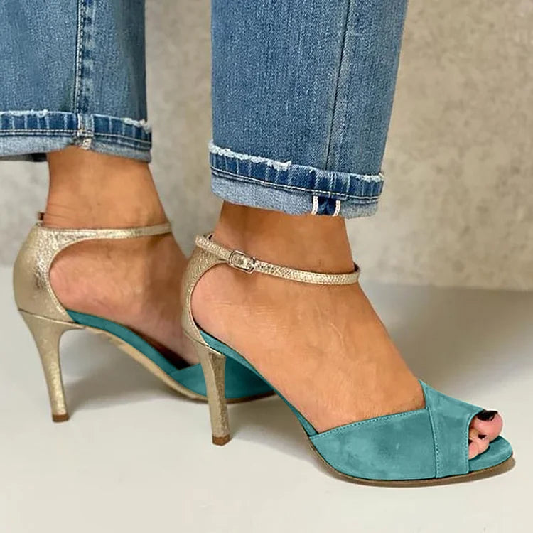 Liv | open-toe stilettos with buckle and fastening