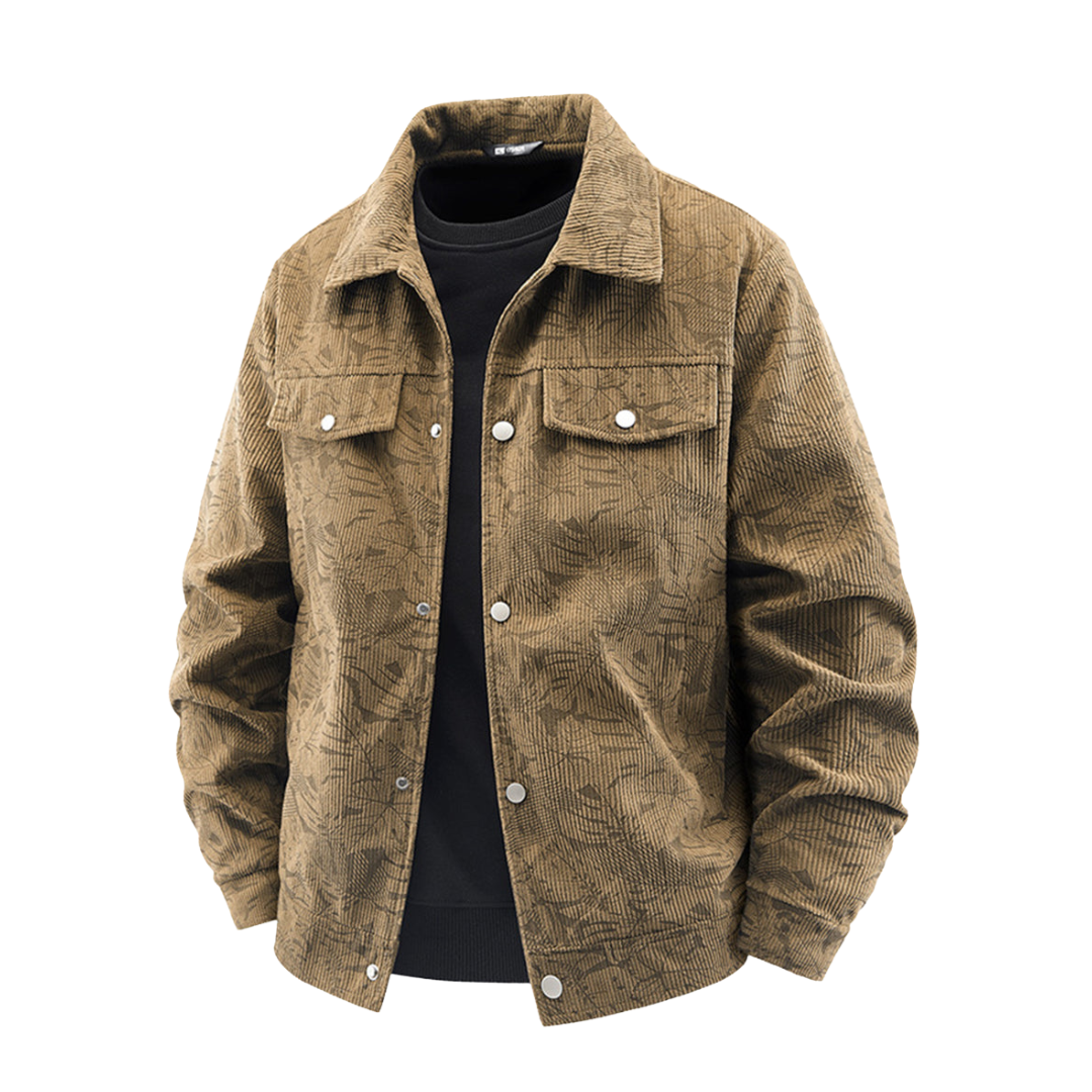 Leaf Embossed Corduroy Jacket
