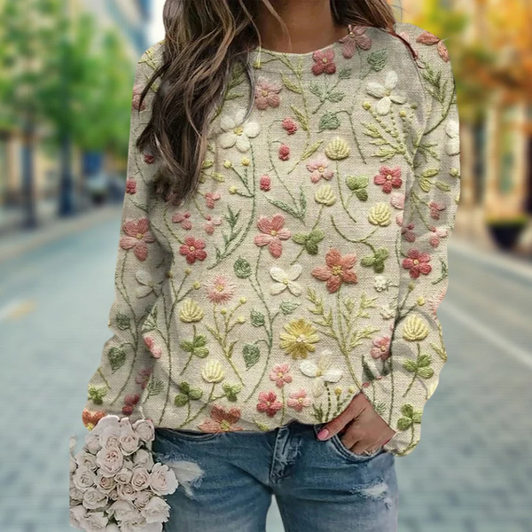 Gertruda | Sweater with Floral Pattern