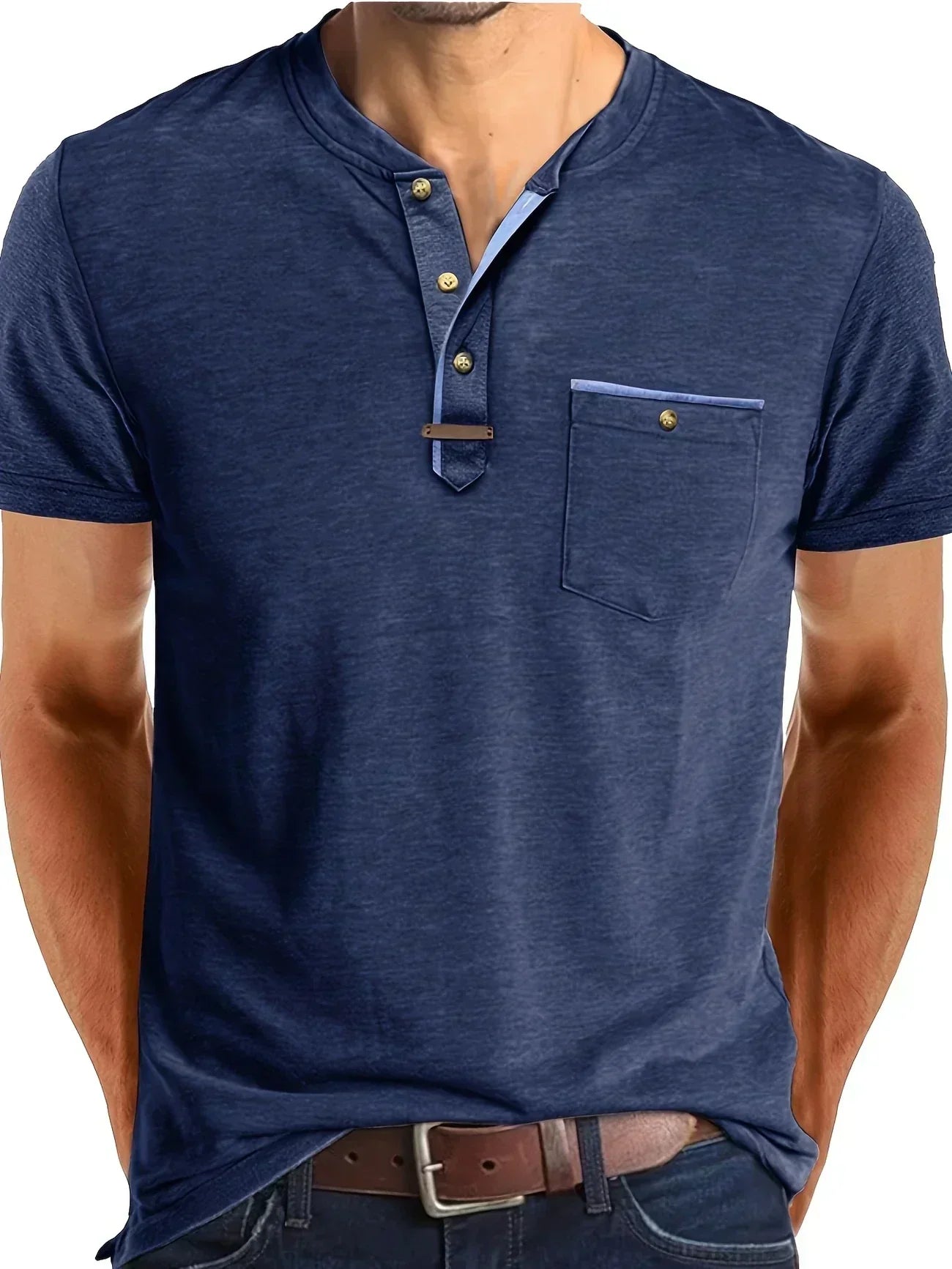Savrani™ | Elegant T-Shirt with Round Neck and Pocket