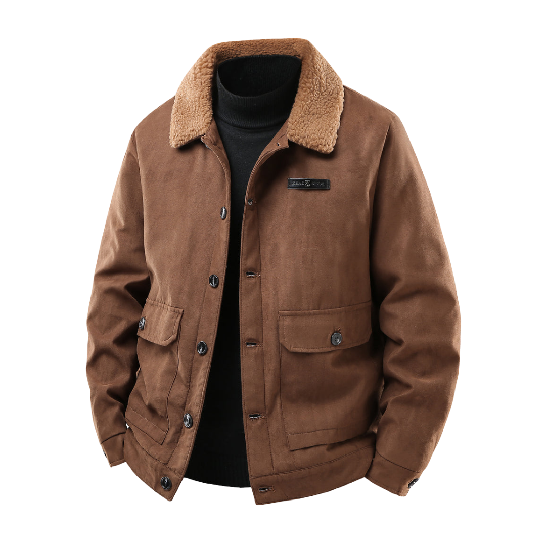 Premium Teddy-Lined Faux Suede Coat