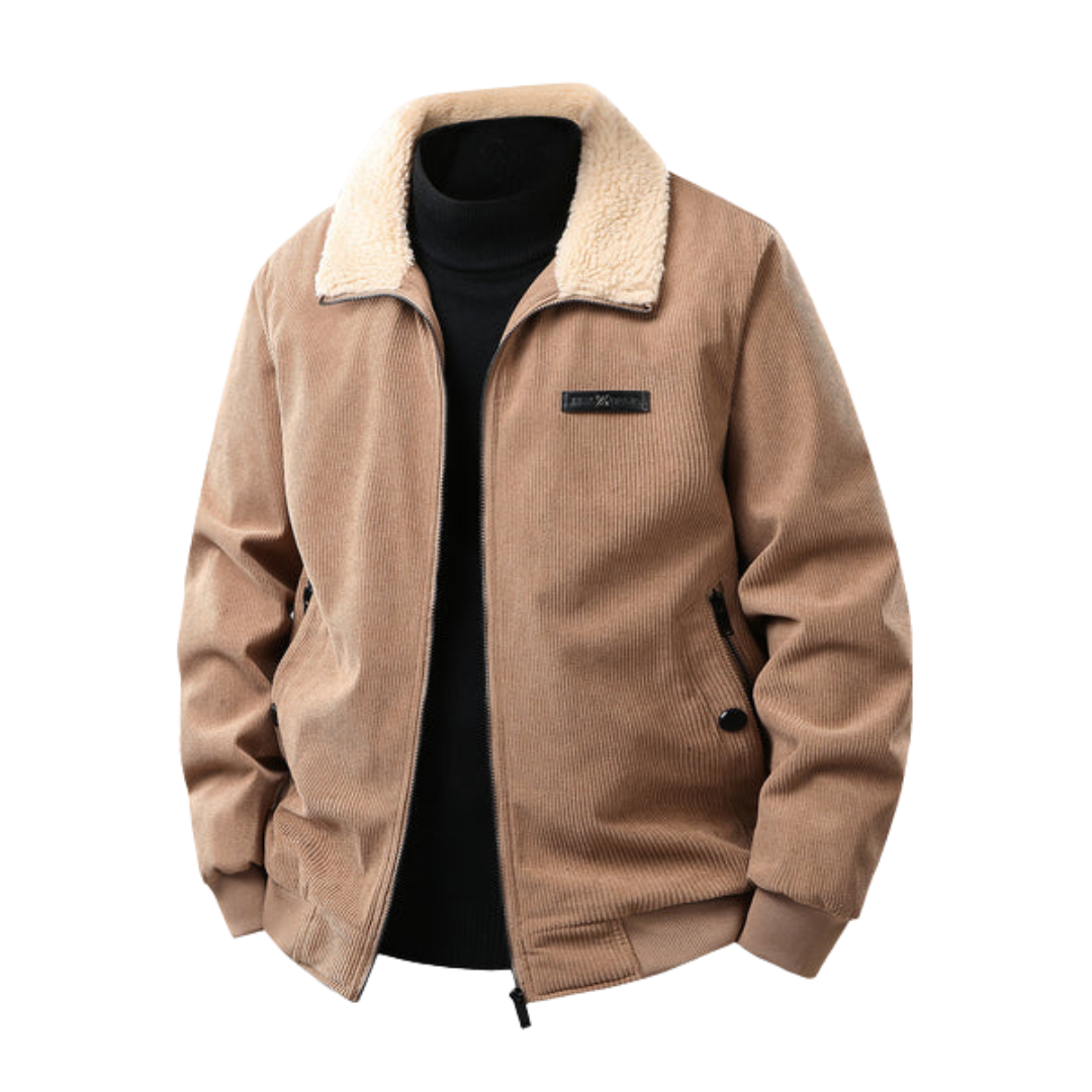 Fleece-Lined Corduroy Zip Jacket