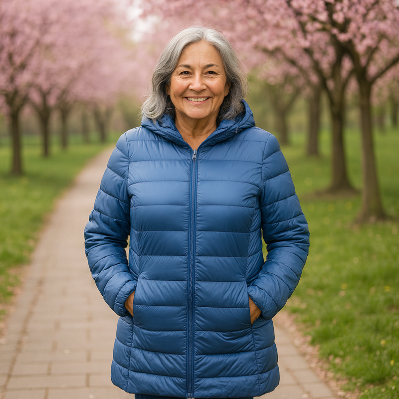 Helsa Long Quilted Jacket | Indigo