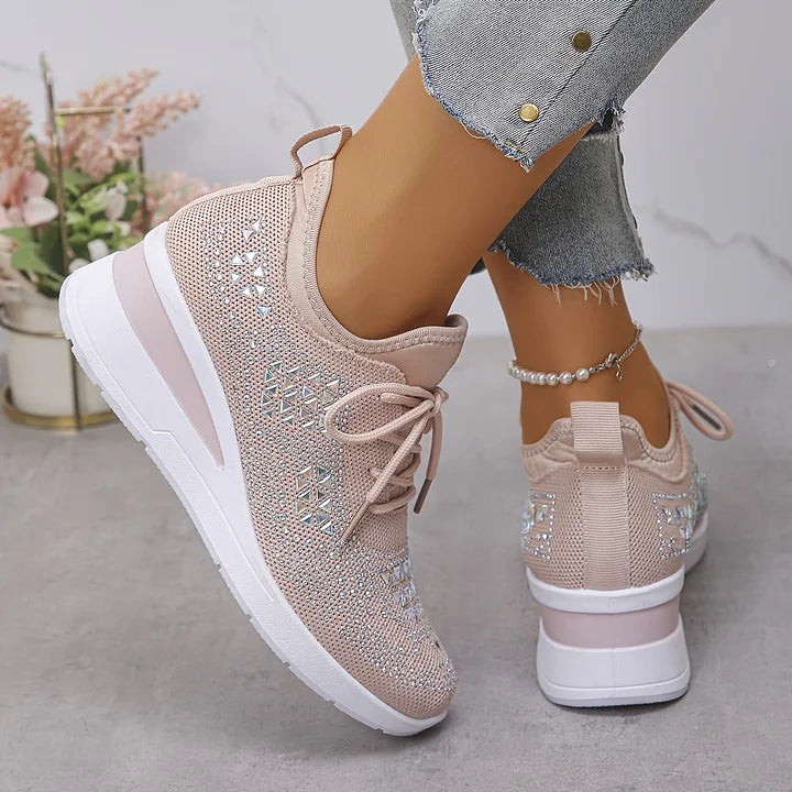 Giselle – Orthopedic Sneakers with Shiny Crystals