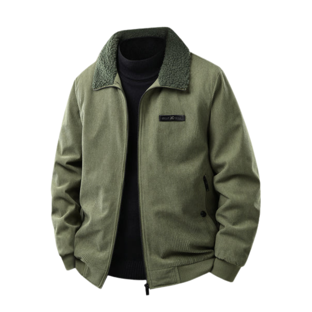 Fleece-Lined Corduroy Zip Jacket
