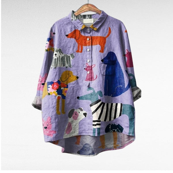 Mary Jane® | Exclusive Women's Blouse with Dog Pattern
