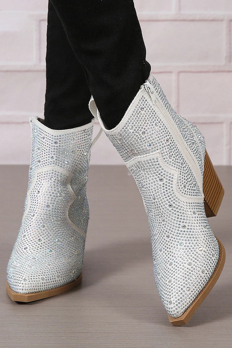 Melas | Elegant Ankle Boots with Patchwork and Zipper