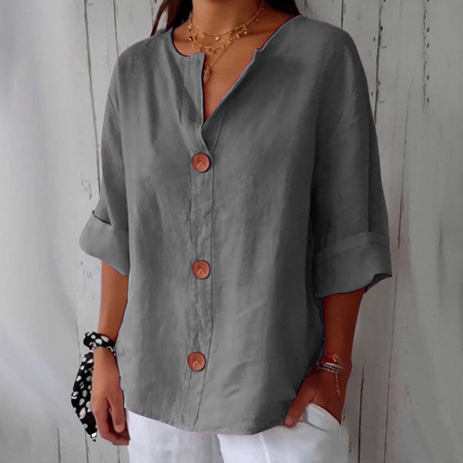 Clara™ | Loose Linen Blouse