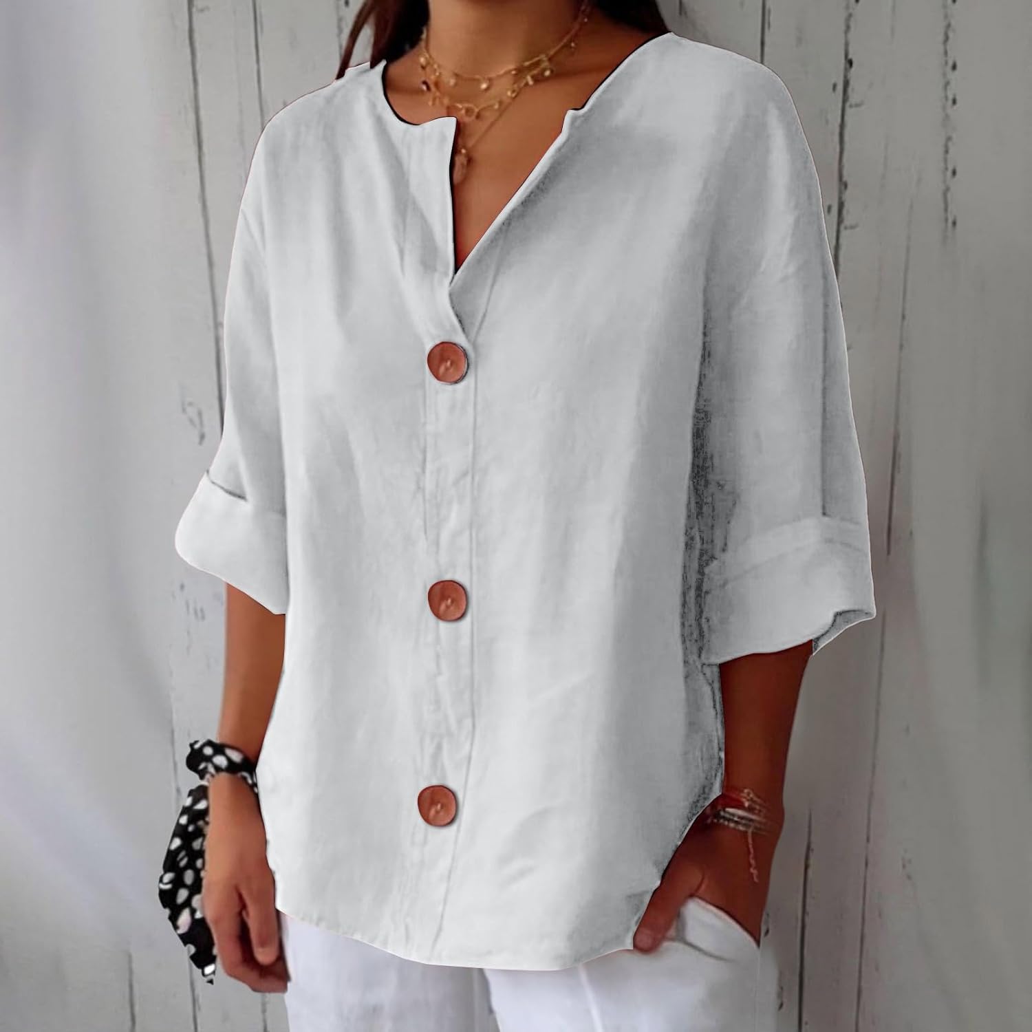 Clara™ | Loose Linen Blouse