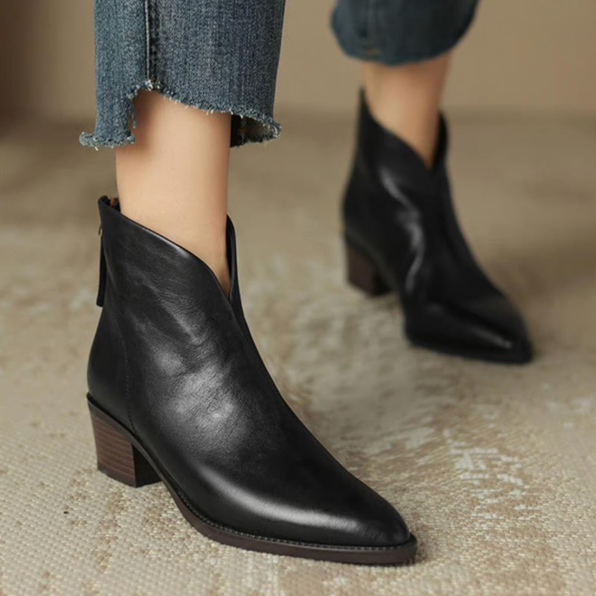 Auralise – Elegant Low Heeled Ankle Boots