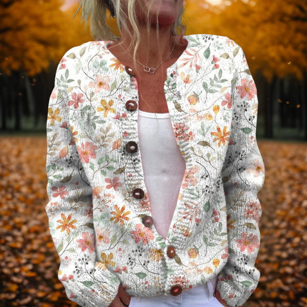 Floriane | Elegant Floral Cardigan Sweater
