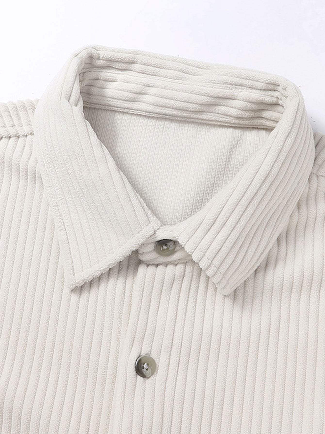 Striped Corduroy Button-Up Shirt