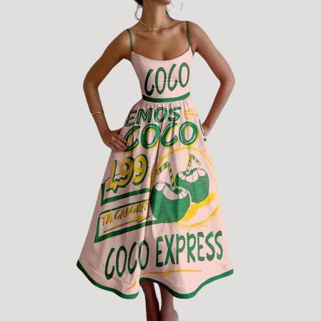 Ilana | Summer Midi Dress – Sleeveless Print for Vacation