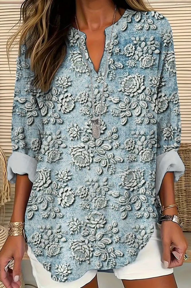 Blue Dusk Bloom Blouse