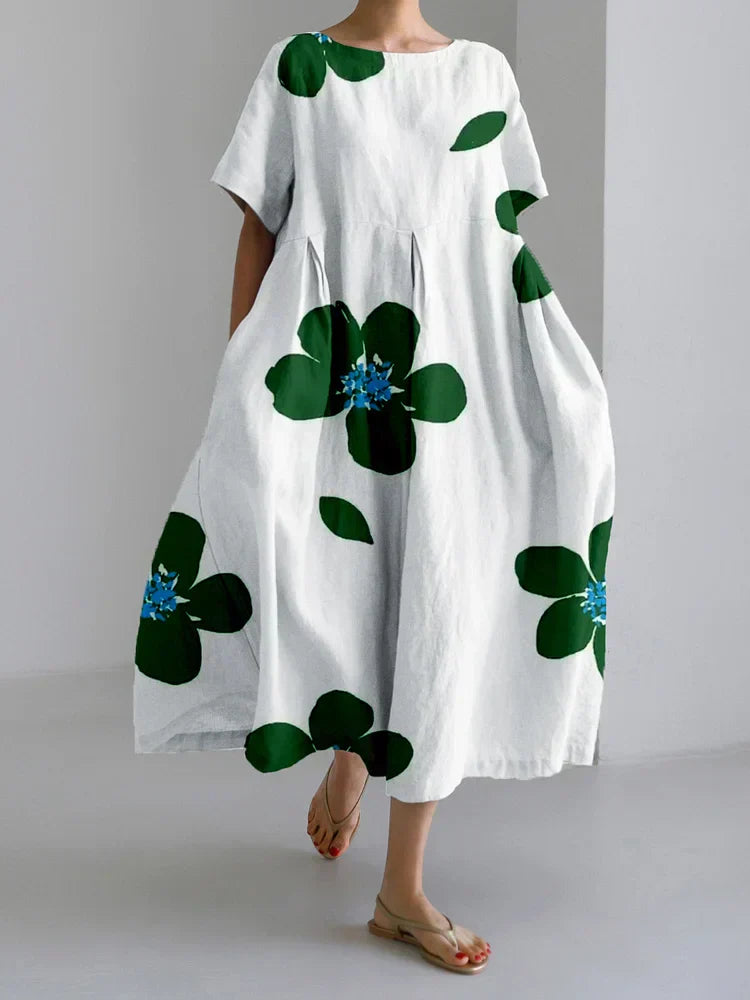 Caterina | Long summer dress in vibrant flowers and soft comfort