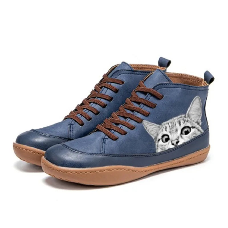 Irena™ | Leather Ankle Boots for Cat Lovers