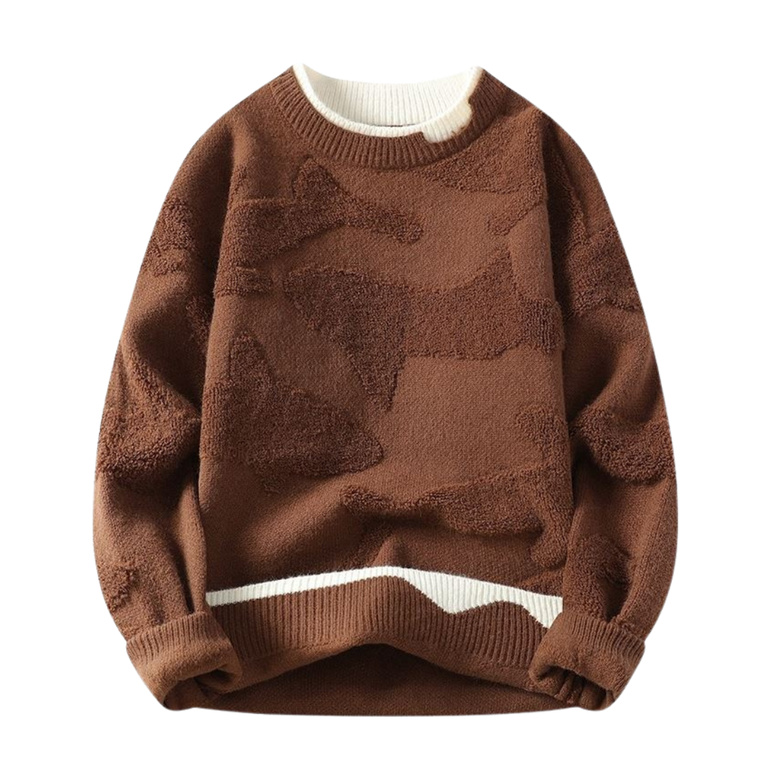 Abstract Textured Knit Sweater