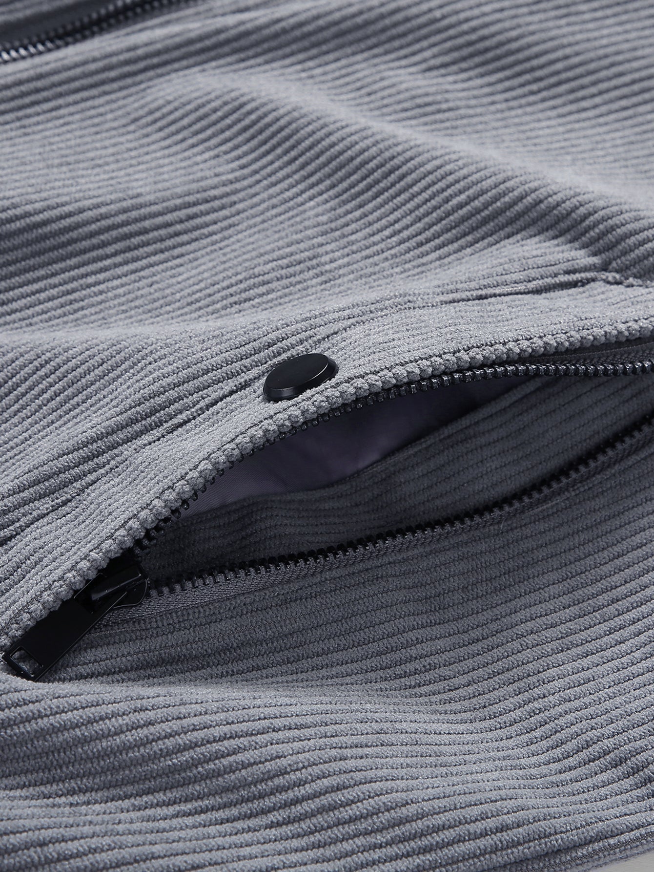 Fleece-Lined Corduroy Zip Jacket