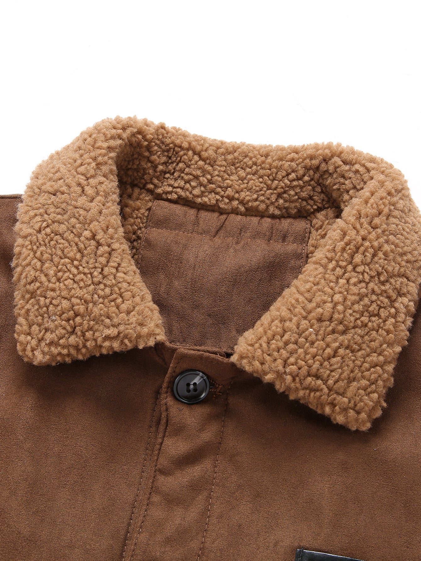 Premium Teddy-Lined Faux Suede Coat