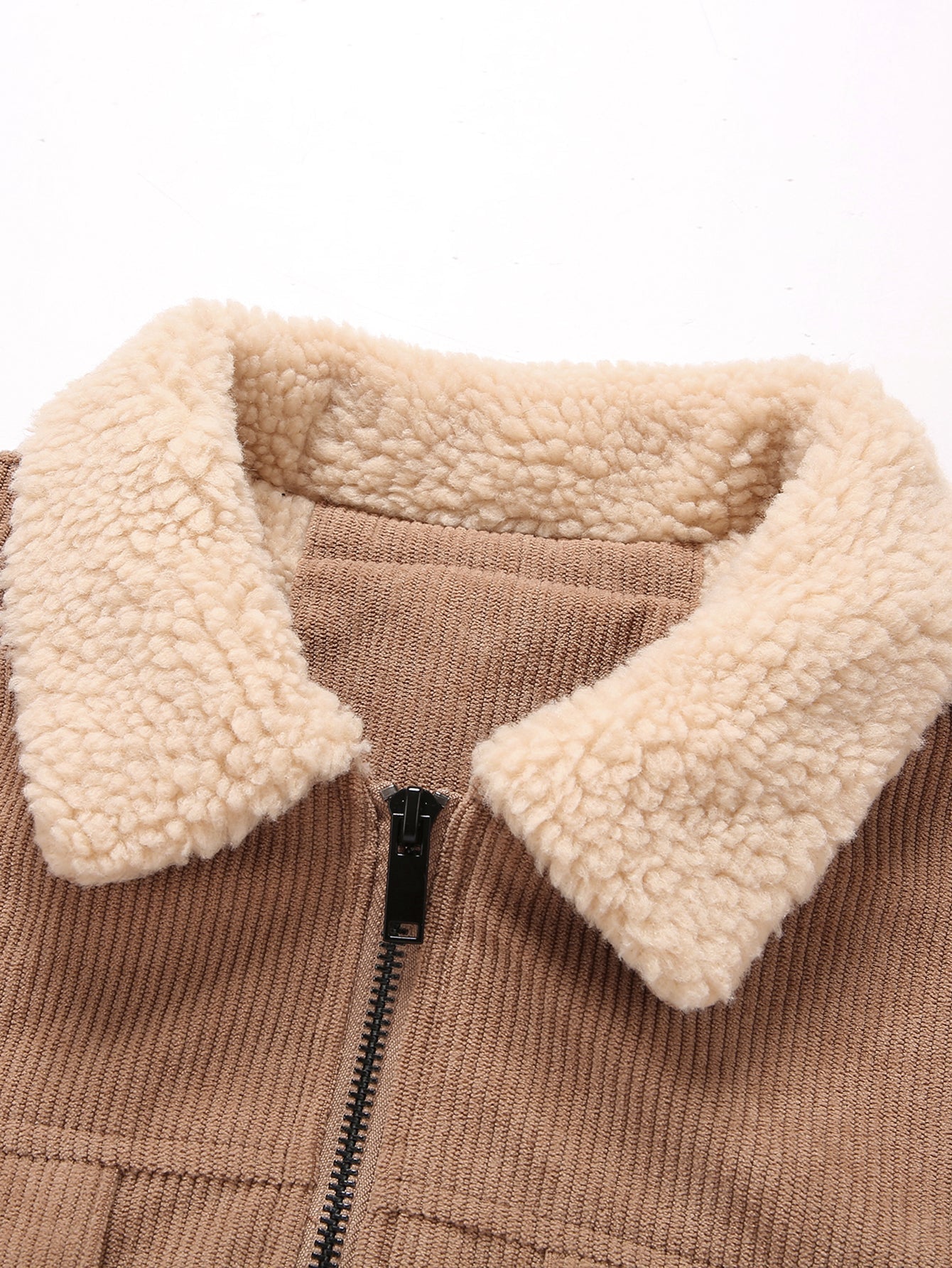 Plush-Lined Corduroy Zip Jacket