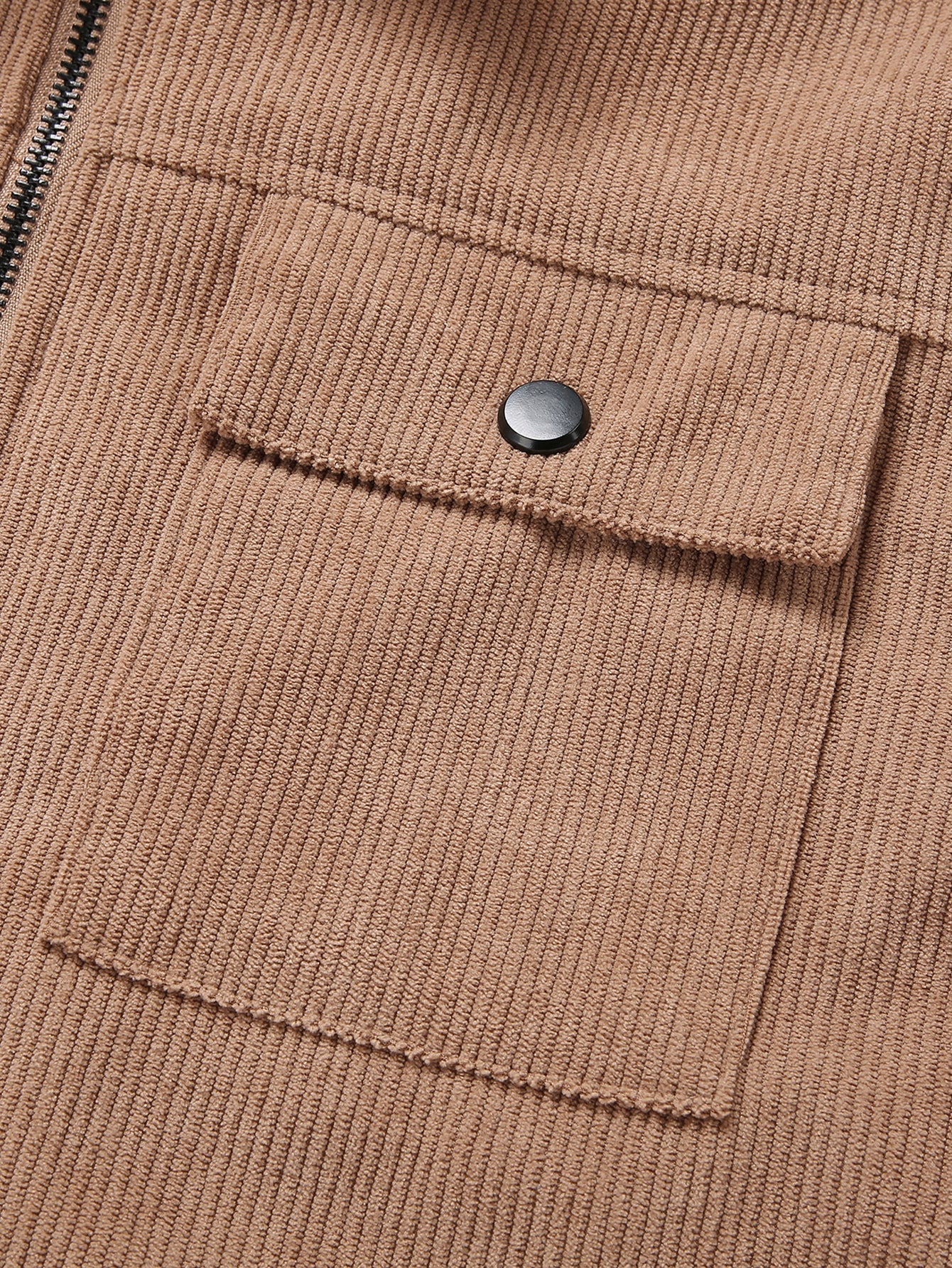 Plush-Lined Corduroy Zip Jacket