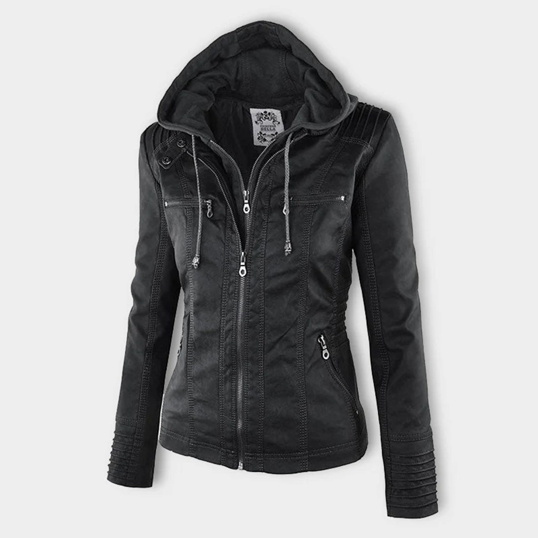 Bellini | Fashionable leather jacket with a hood