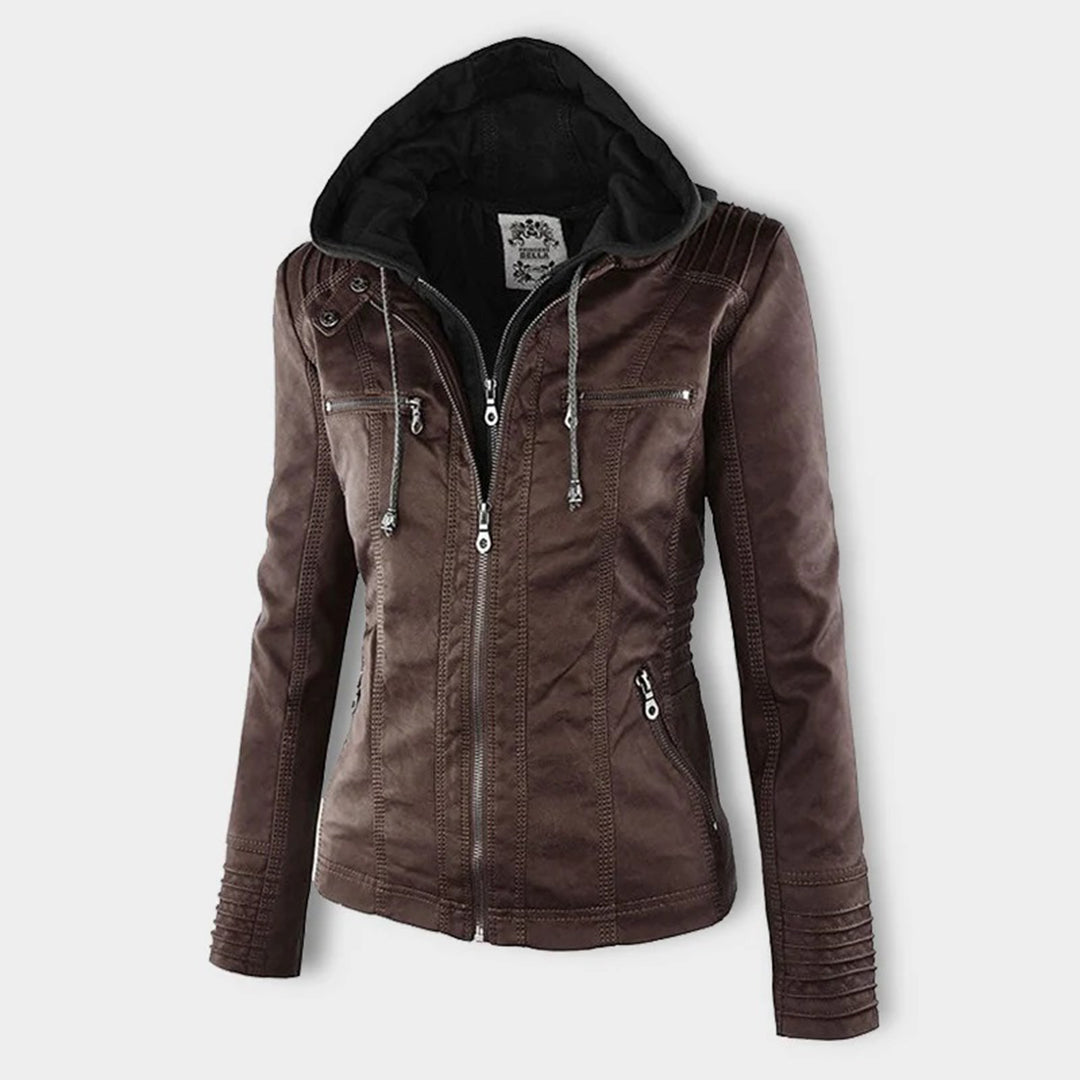 Bellini | Fashionable leather jacket with a hood