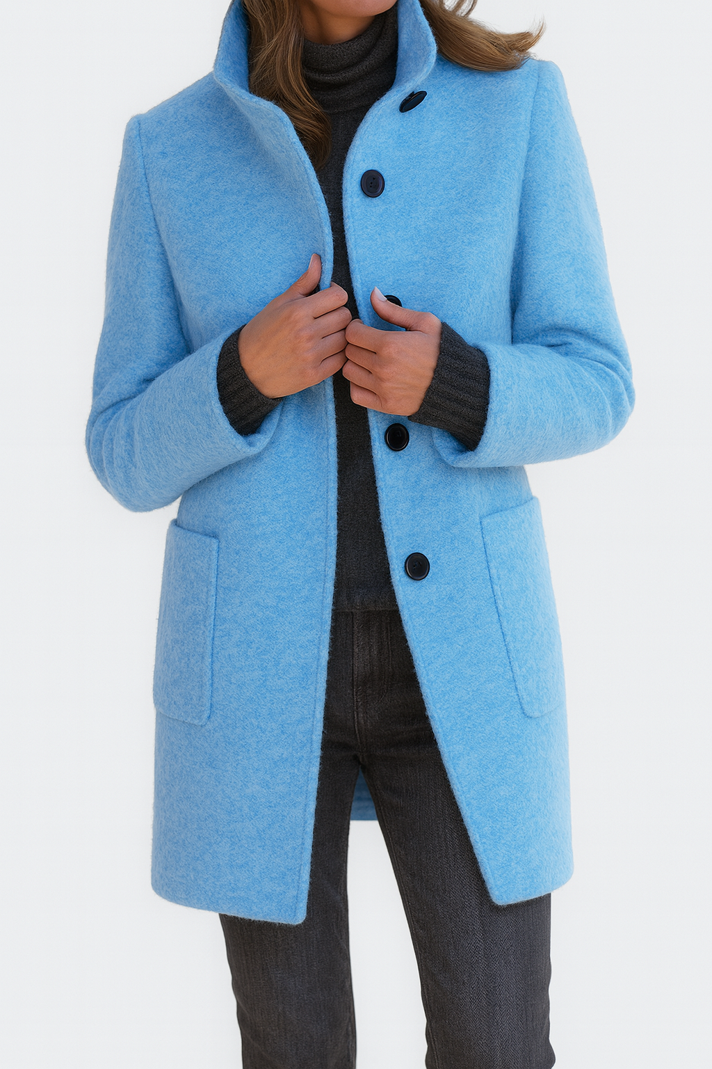 Elvira – Elegant Coat with High Collar