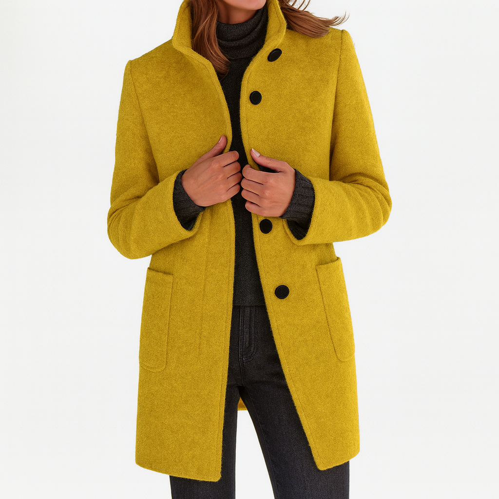 Elvira – Elegant Coat with High Collar