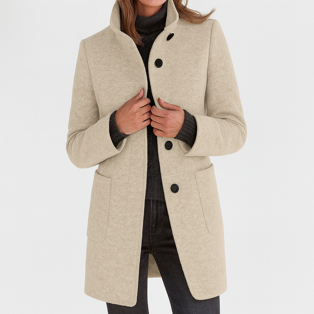 Elvira – Elegant Coat with High Collar