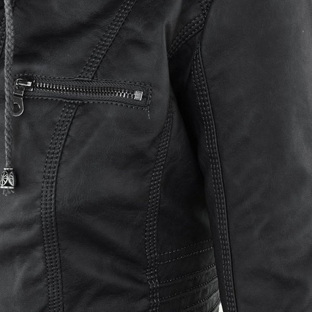 Bellini | Fashionable leather jacket with a hood