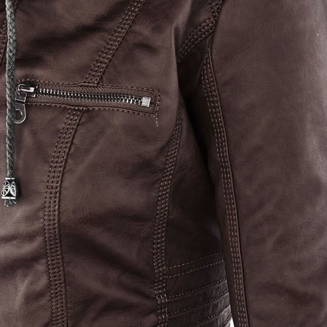 Bellini | Fashionable leather jacket with a hood