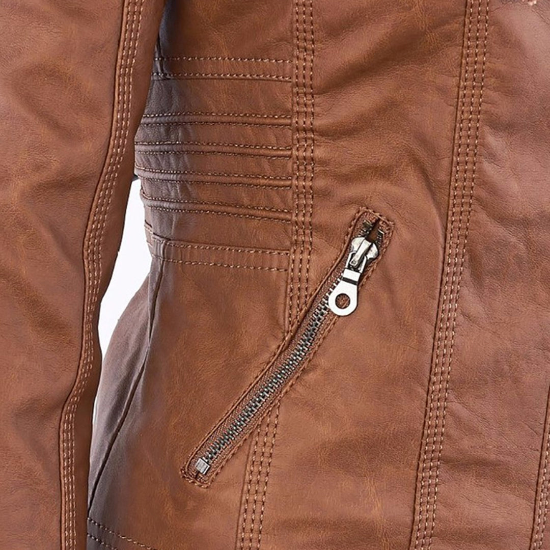 Bellini | Fashionable leather jacket with a hood