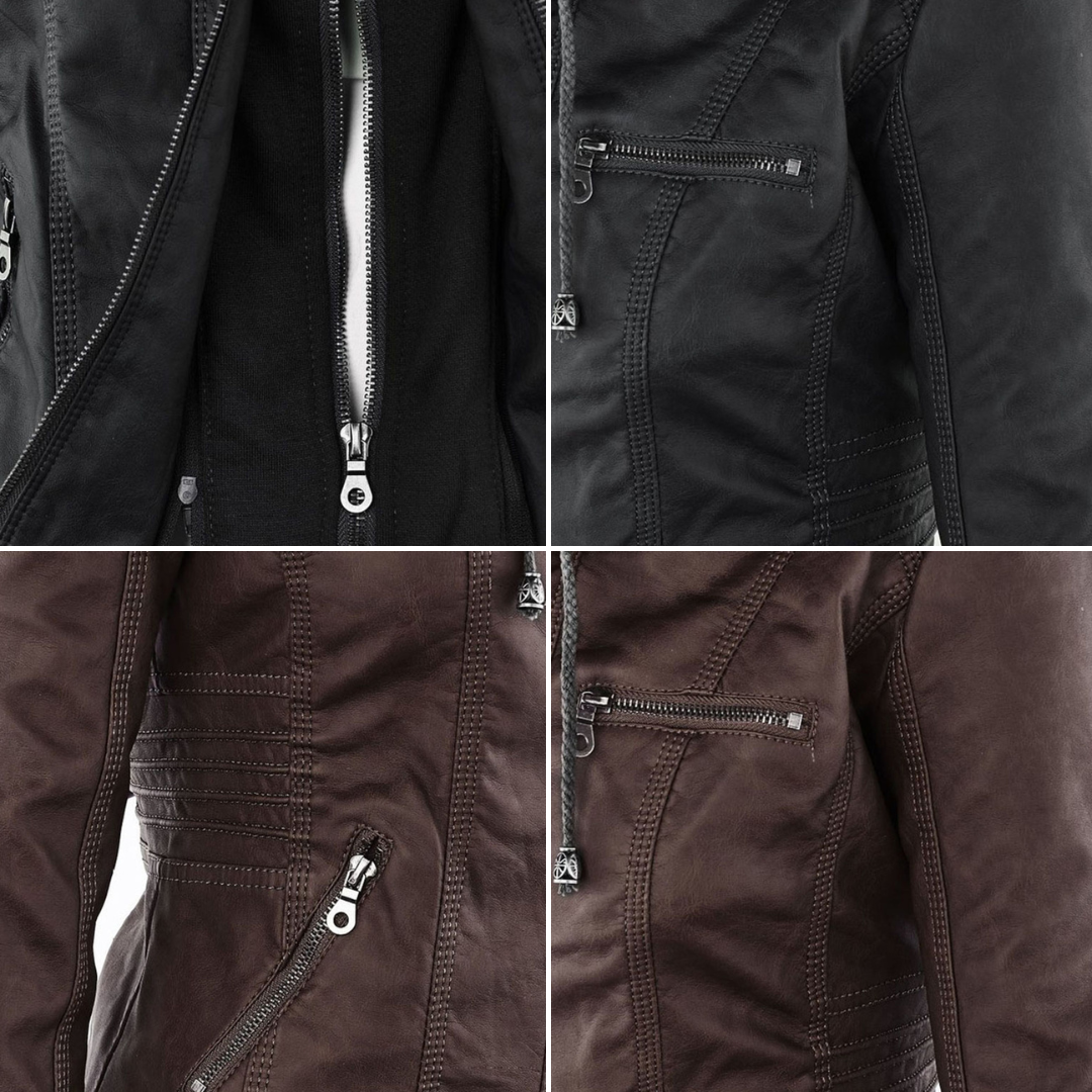 Bellini | Fashionable leather jacket with a hood