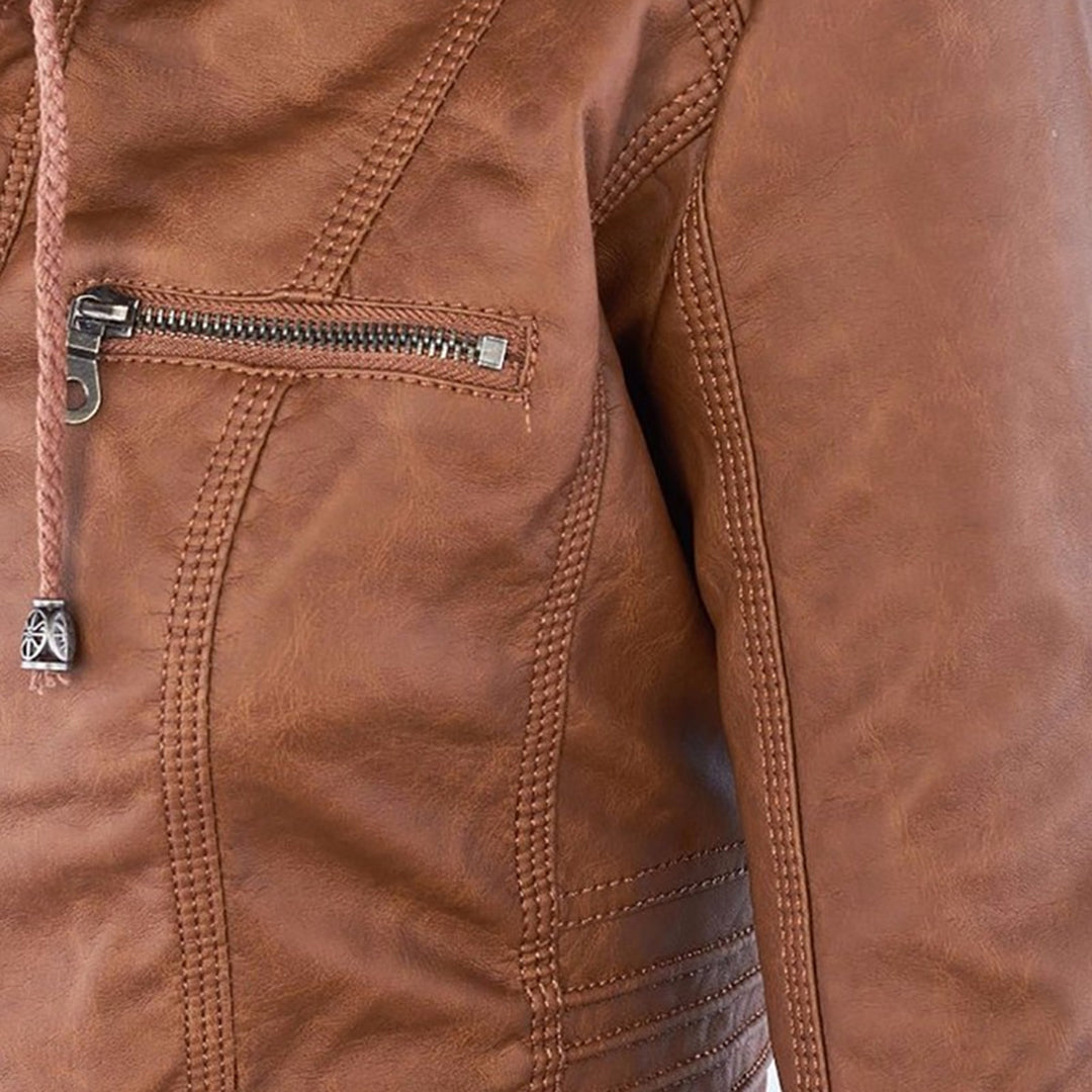 Bellini | Fashionable leather jacket with a hood