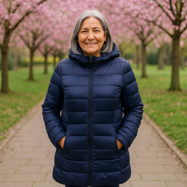 Helsa Long Padded Coat Mid Season | Dark Blue